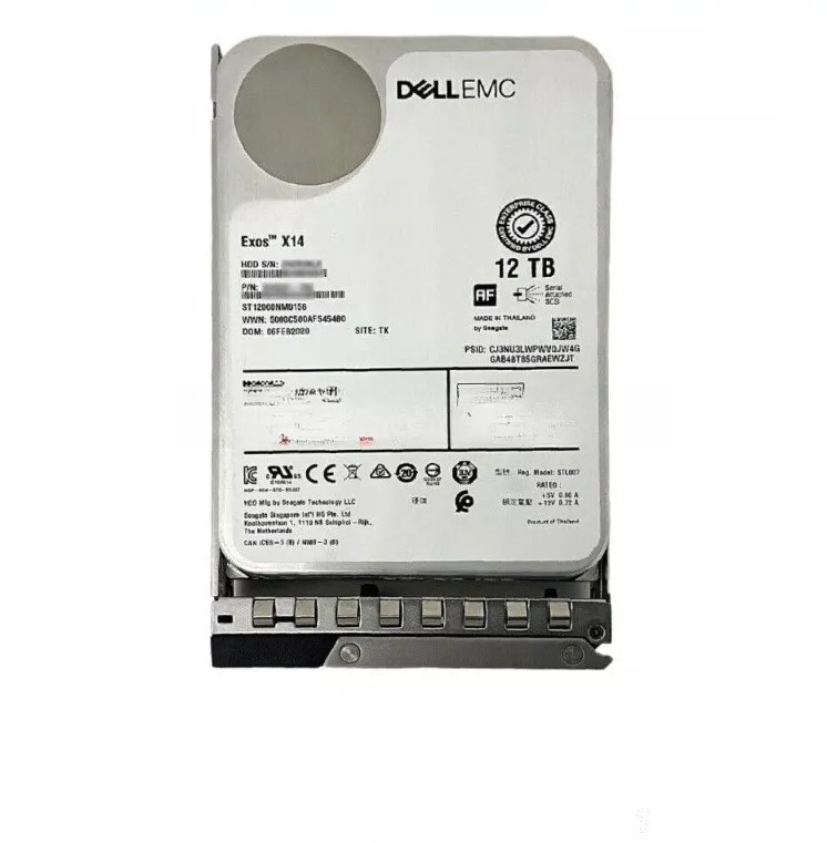 For Dell YMN53 12TB SAS 12Gb/s 7.2K 256MB 512e LFF Server HD ST12000NM0158