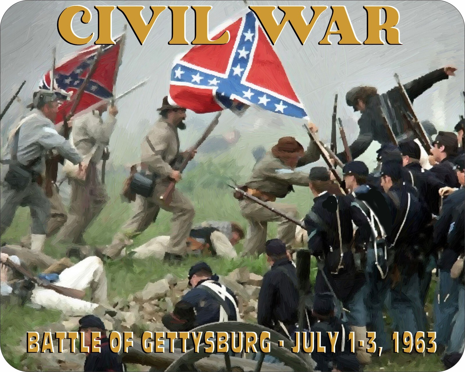 Civil War Battle at Gettysburg July 1-3 1863  Mouse Pad  7 3/4  x 9" CSA