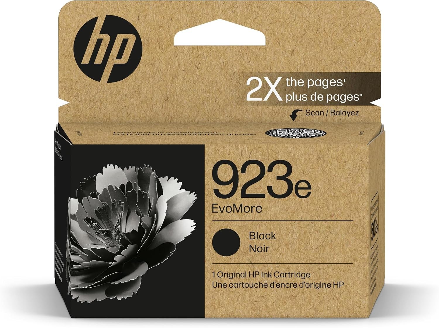 923e Black EvoMore Ink Cartridge Works W/ OfficeJet 8120 Pro 8130 Series Carbon