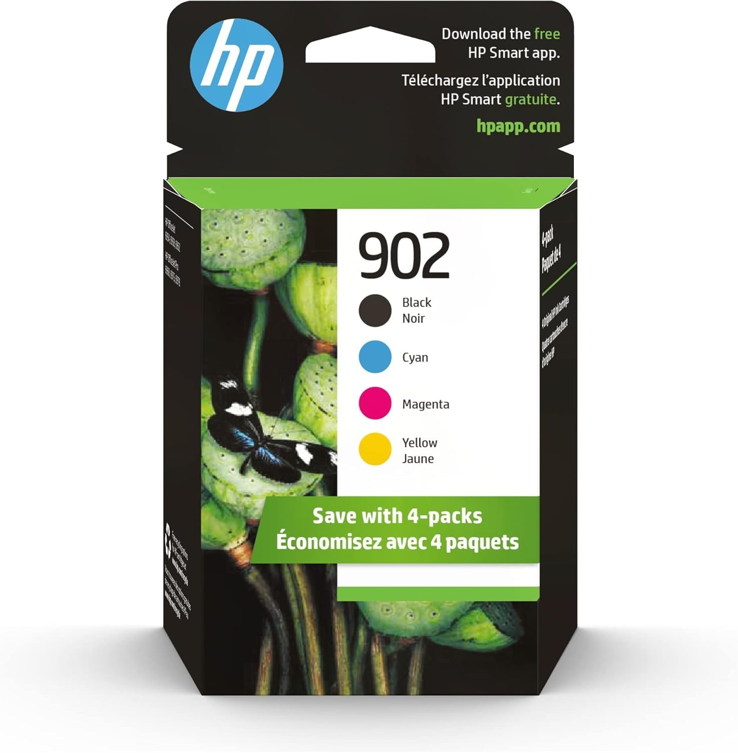 HP 902 Ink Cartridges Combo for New HP Ink 902 (4Pack,BCMY) Works OfficeJet 6950