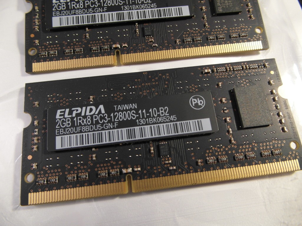 2ea Elpida 2GB (2x2GB) DDR3-1600 PC3-12800S SODIMM APPLE MAC MINI RAM (2012)