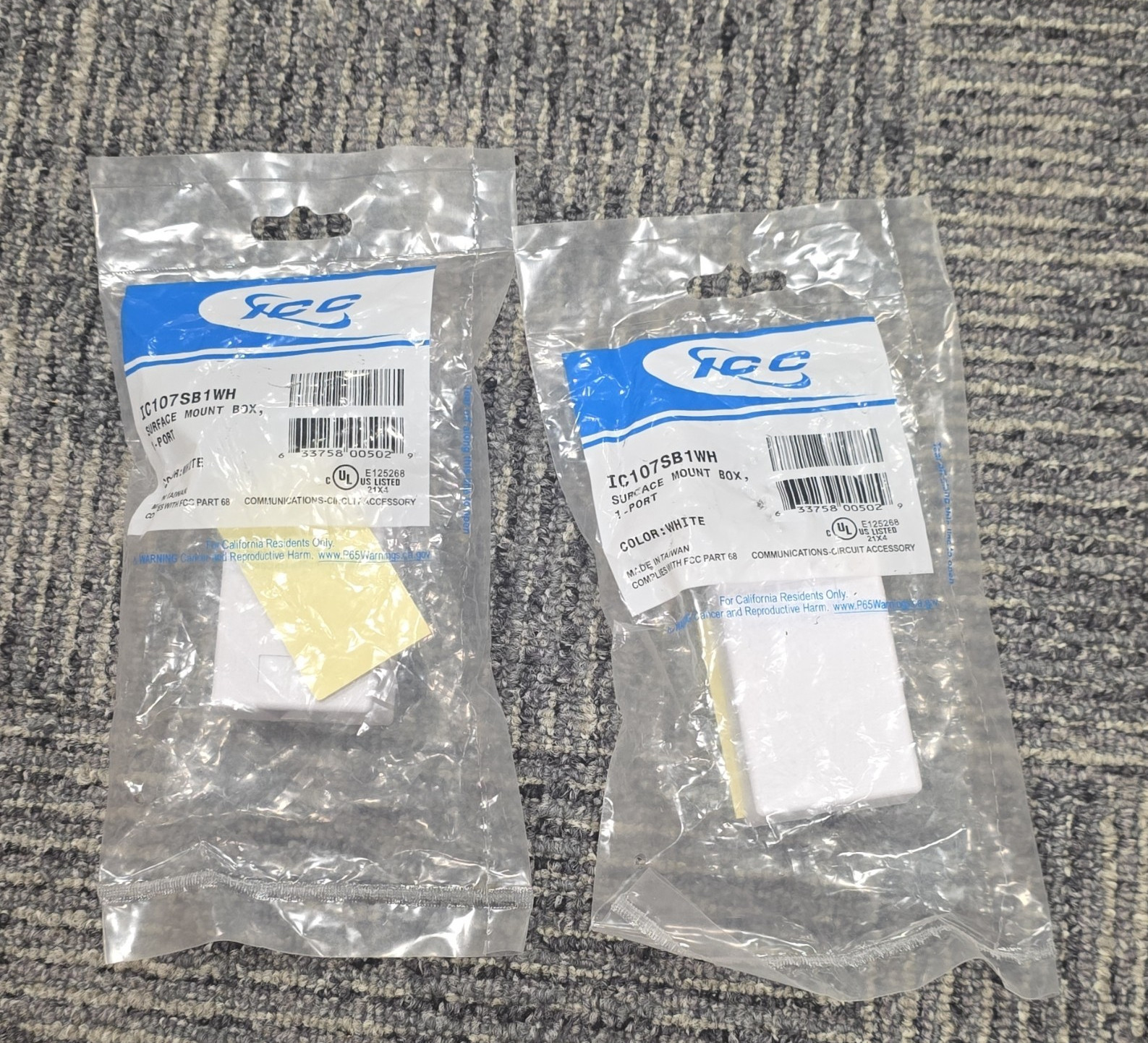 ICC IC107SB1WH White 1-Port Surface Mount Box for Keystone Jack