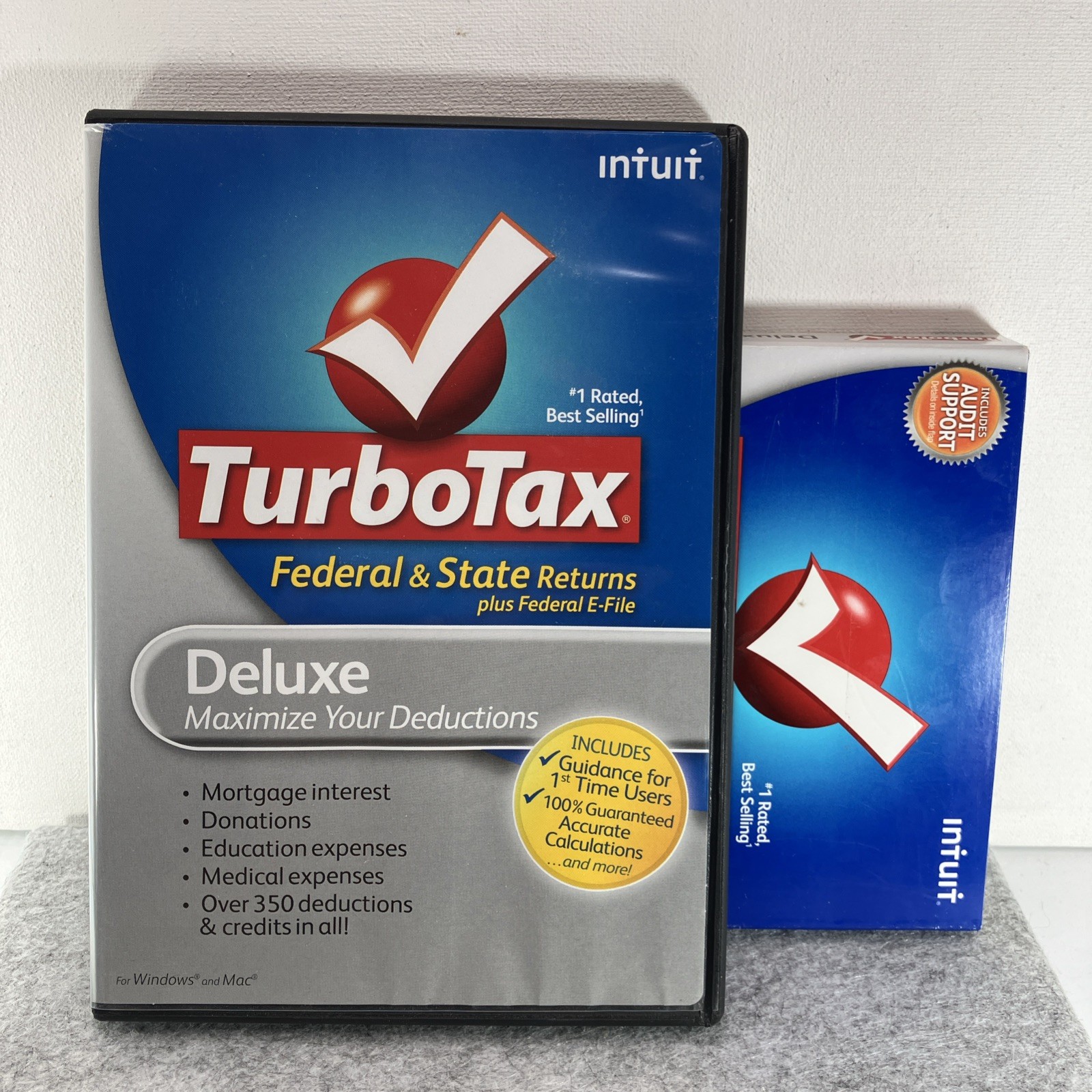 Turbotax 2009 Deluxe Federal & State Returns Fed E-File Win/Mac Mint Condition