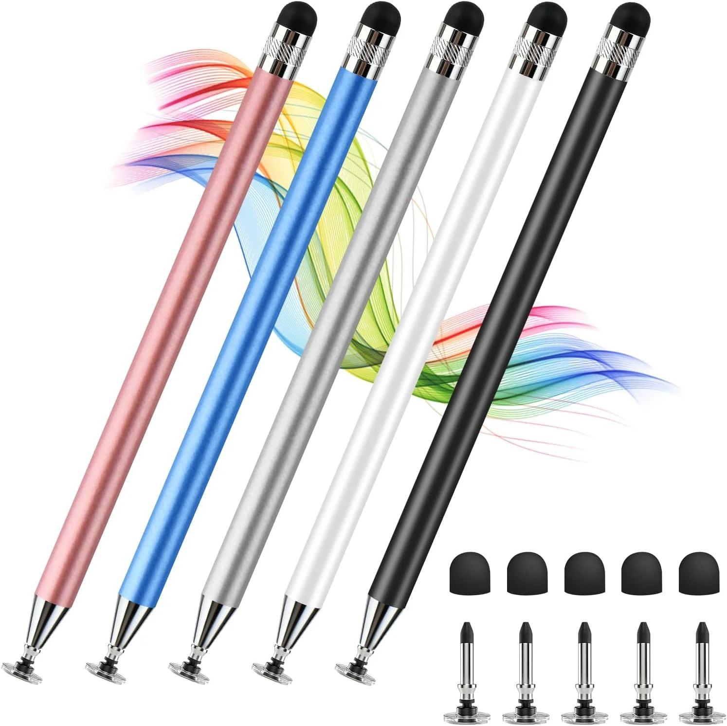 Stylus 5 Pcs, 2in1 Stylus Pen for Touch Screen, High Precision and Sensitivit...