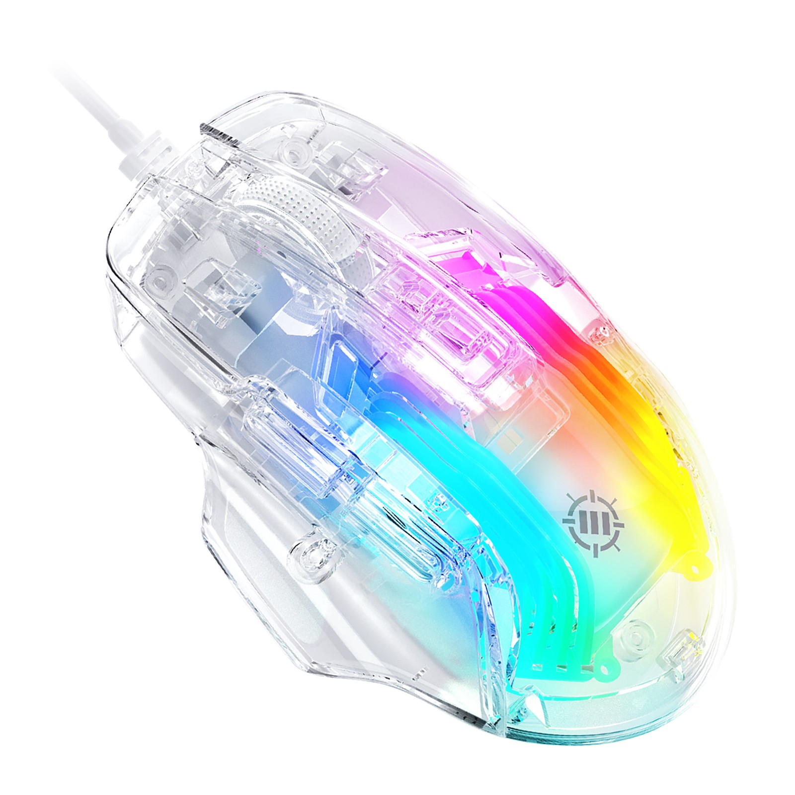 Theorem 3 White Gaming Mouse - Wired Mouse with 7 Buttons, 13 Color Modes