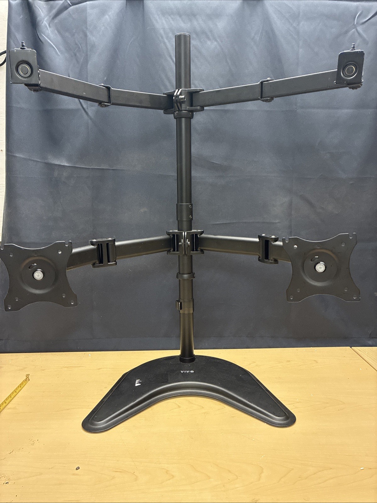 VIVO STAND-V004F Quad LCD Free Standing Adjustable Heavy Duty Desk Stand 2 MOUNT