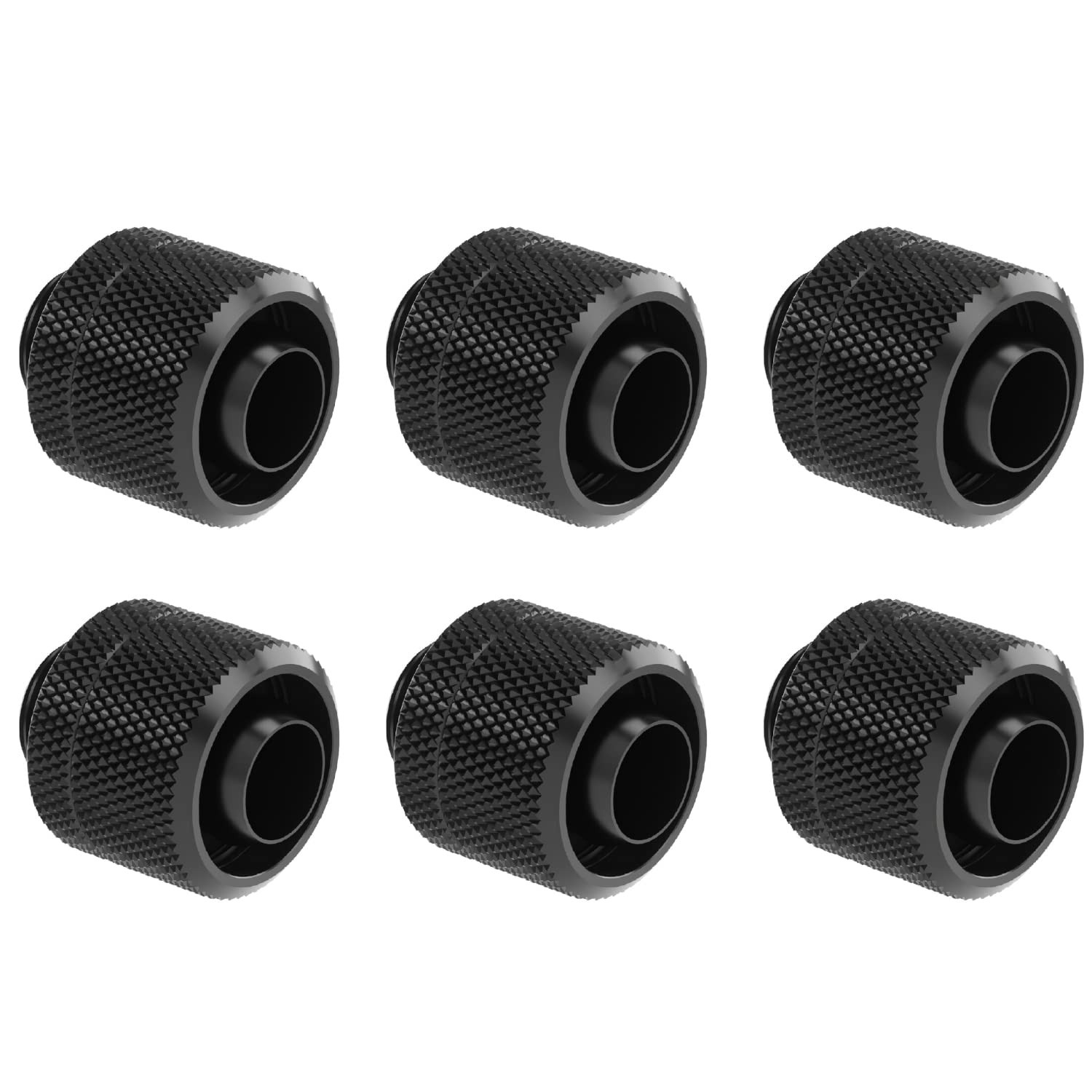 Dracaena.io 6-Pack G1/4 to 3/8" ID 5/8" OD Soft Tube Fitting, Black