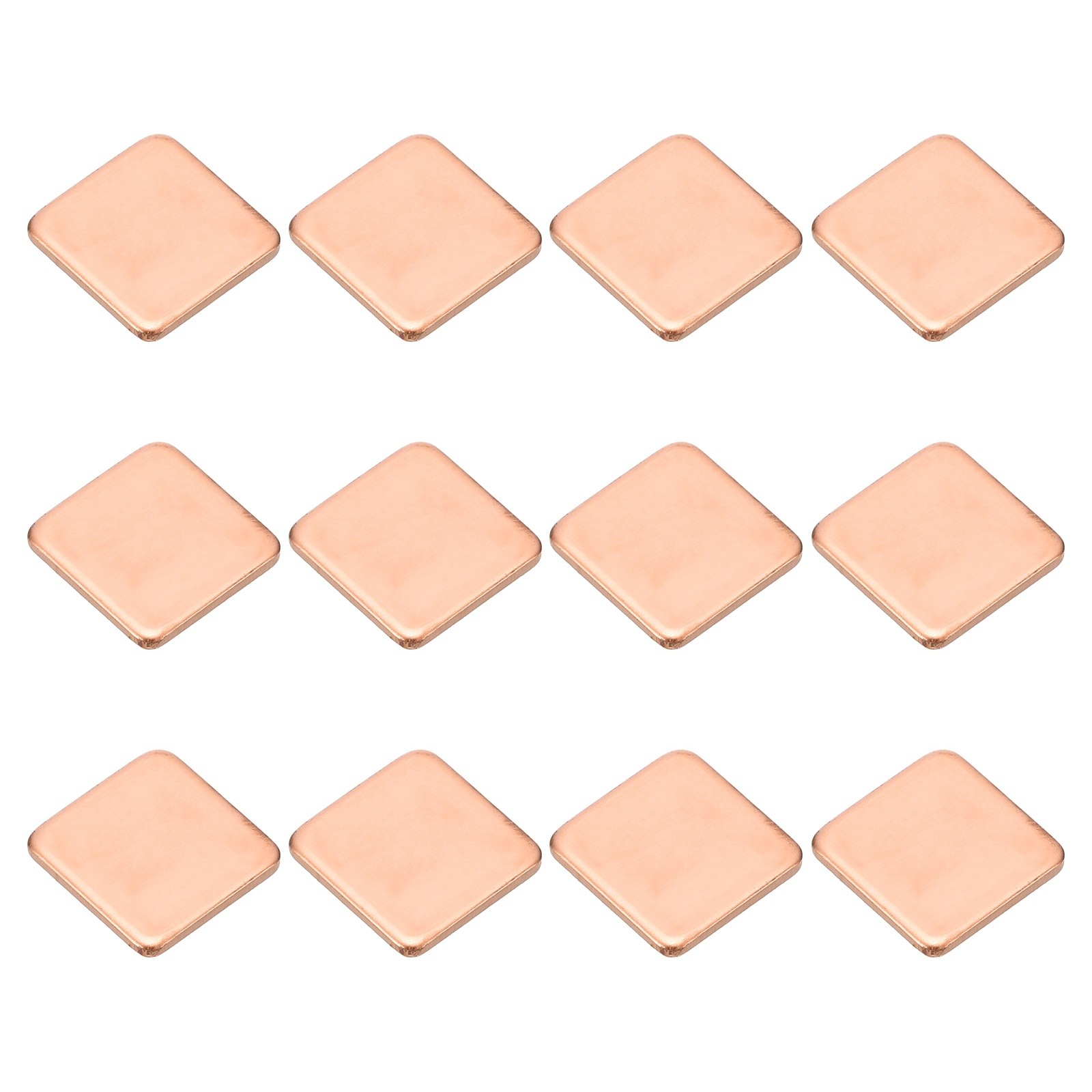12 Pcs Heatsink Copper Pad Shim IC Chipset GPU Thermal Heatsink (15x15x1.5mm)