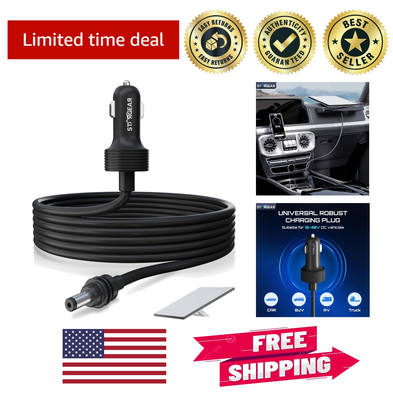 Versatile Starlink Mini Cigarette Lighter Cable 3M - Long-Lasting Performance