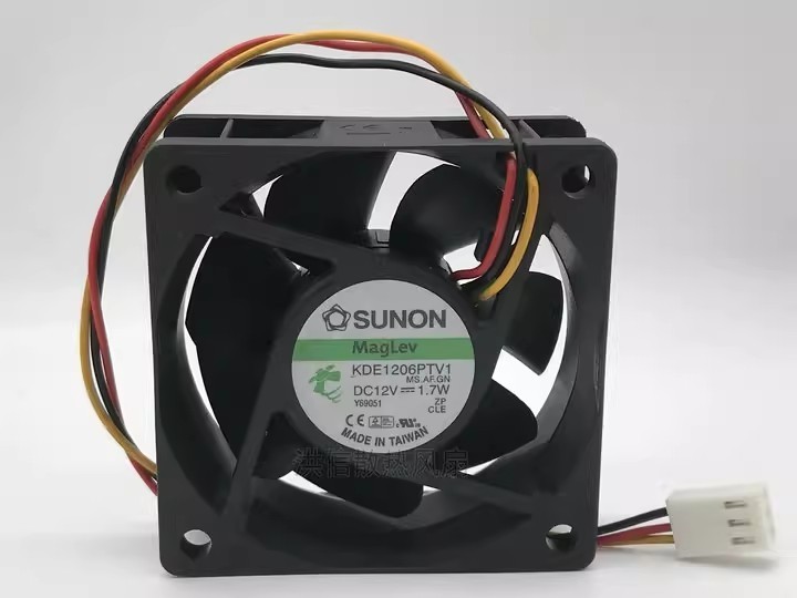 1PCS Genuine SUNON 6025 KDE1206PTV1 DC12V 1.7W 2/3-wire Silent Fan