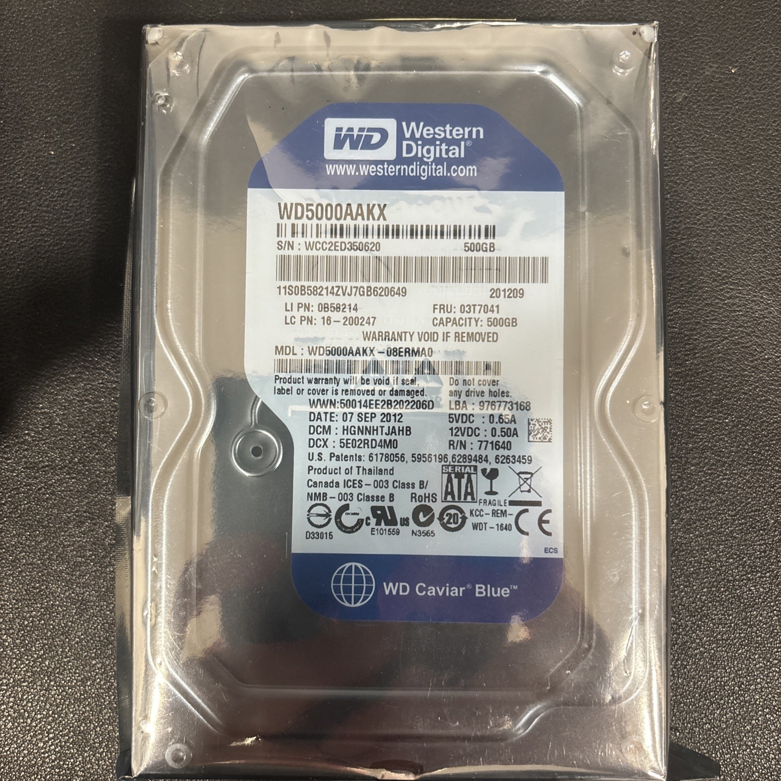 LOT OF 6 - BRAND NEW Western Digital WD5000AAKX SATA HDD Hard Drive 500GB