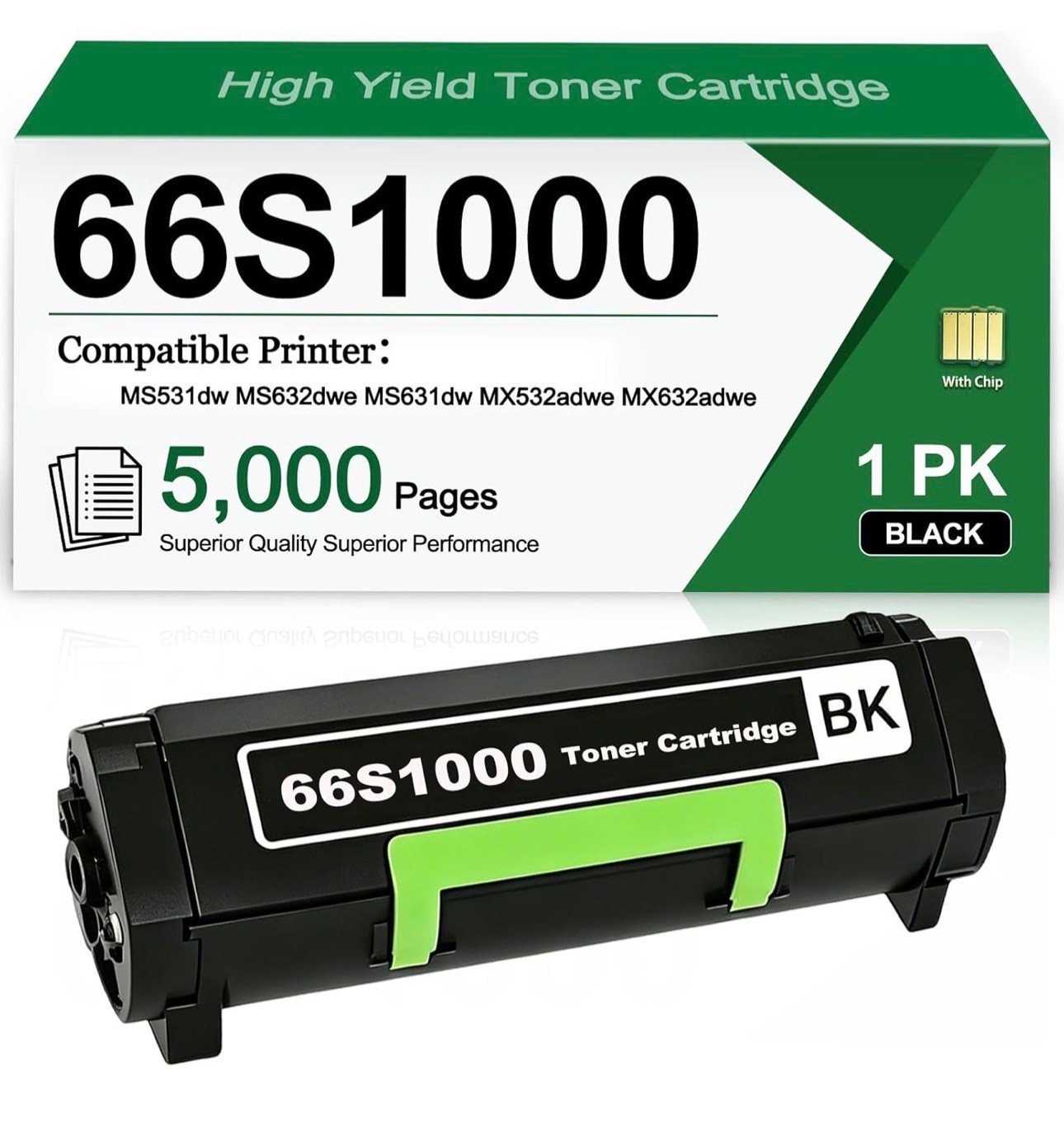 66S1000 High-Yield Black Toner Cartridge for MS531dw MS631dw MS632dwe MX532adwe