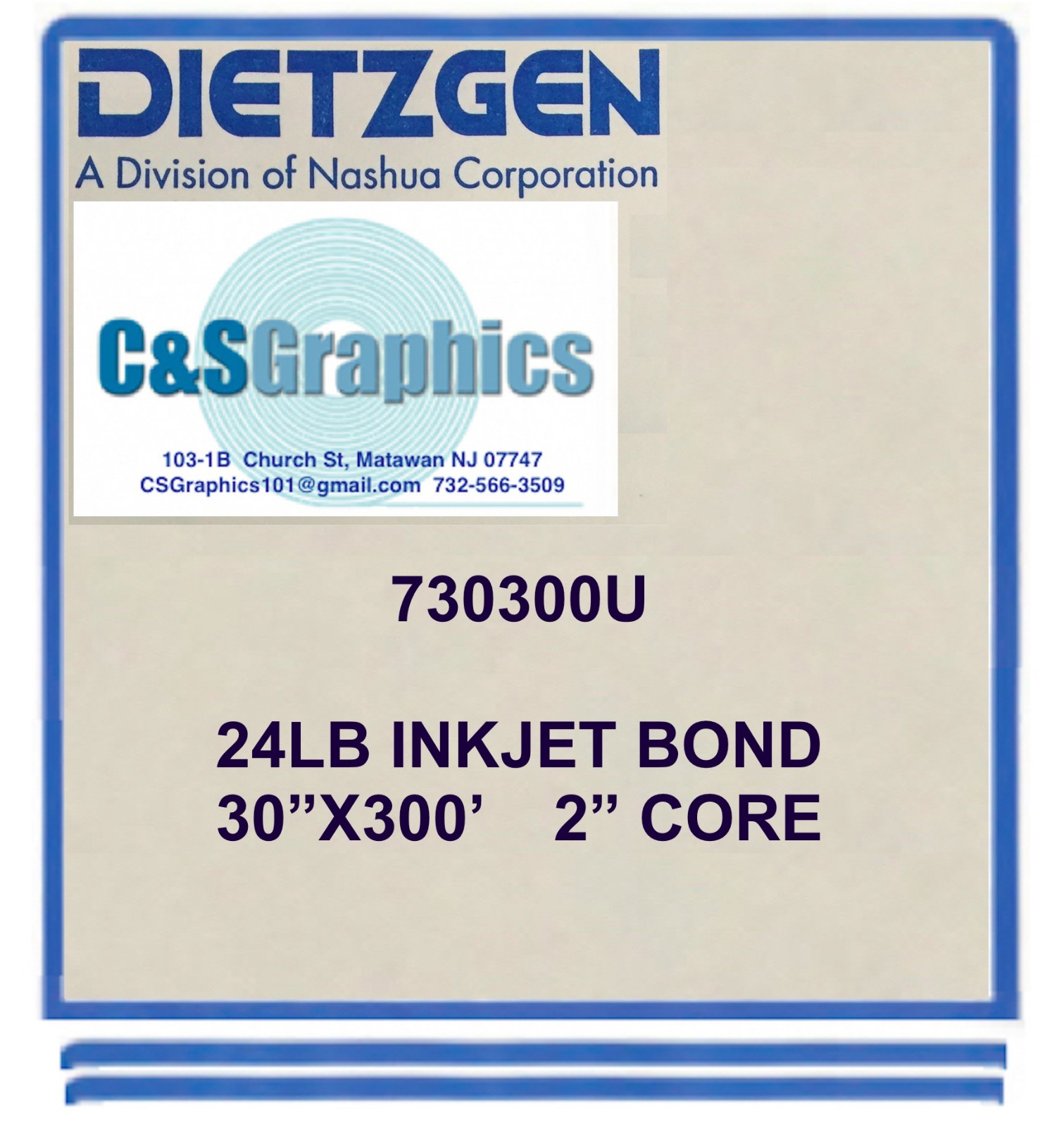 2 ROLLS 30'' X 300' 24lb Bond Plotter Paper 