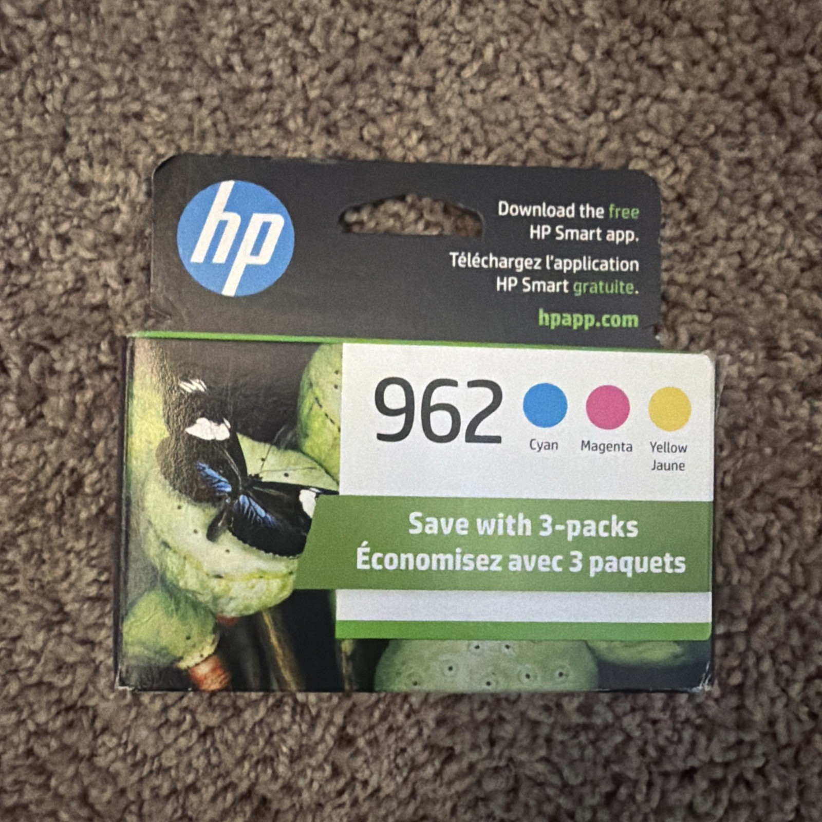 HP 962  3YP00AN#140 CYAN/MAGENTA/ YELLOW STANDARD YIELD INK CARTRIDGE 3 PACK