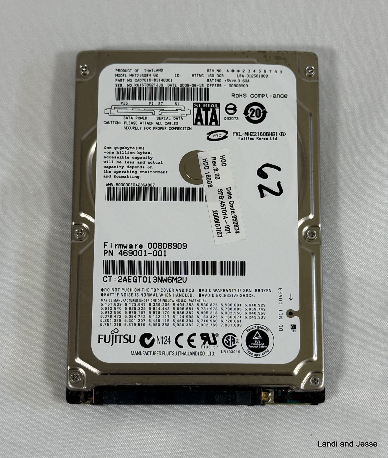 Fujitsu MHZ2160BH 160GB Internal 5400RPM 2.5" (MHZ2160BH-G2) HDD