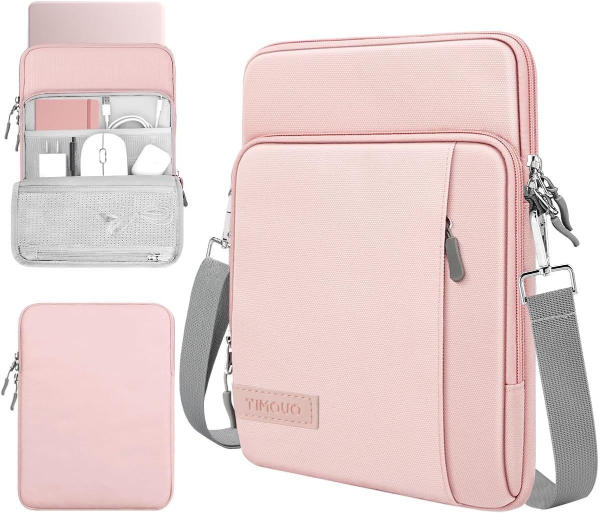 Sleeve Case with Shoulder Strap for Laptop, 13.3-14", Pink Color Design
