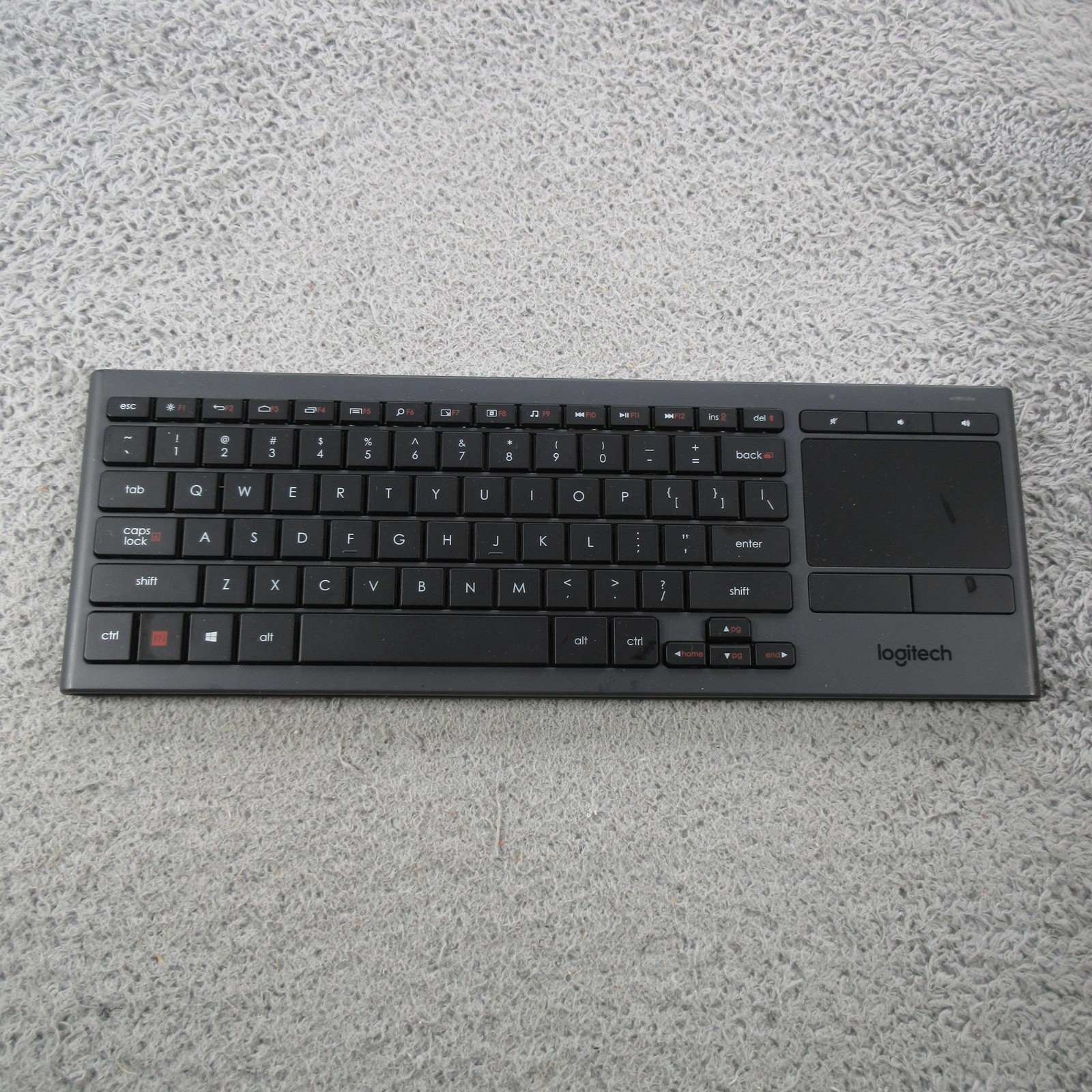 Logitech K830 Illuminated Wireless Living Room Keyboard Touchpad Black QWERTY