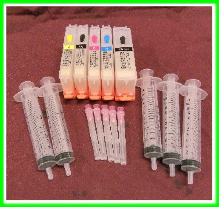 Canon Empty Refillable PGI 270, CLI 271 Cartridges 5 Color Set With Smart Chip