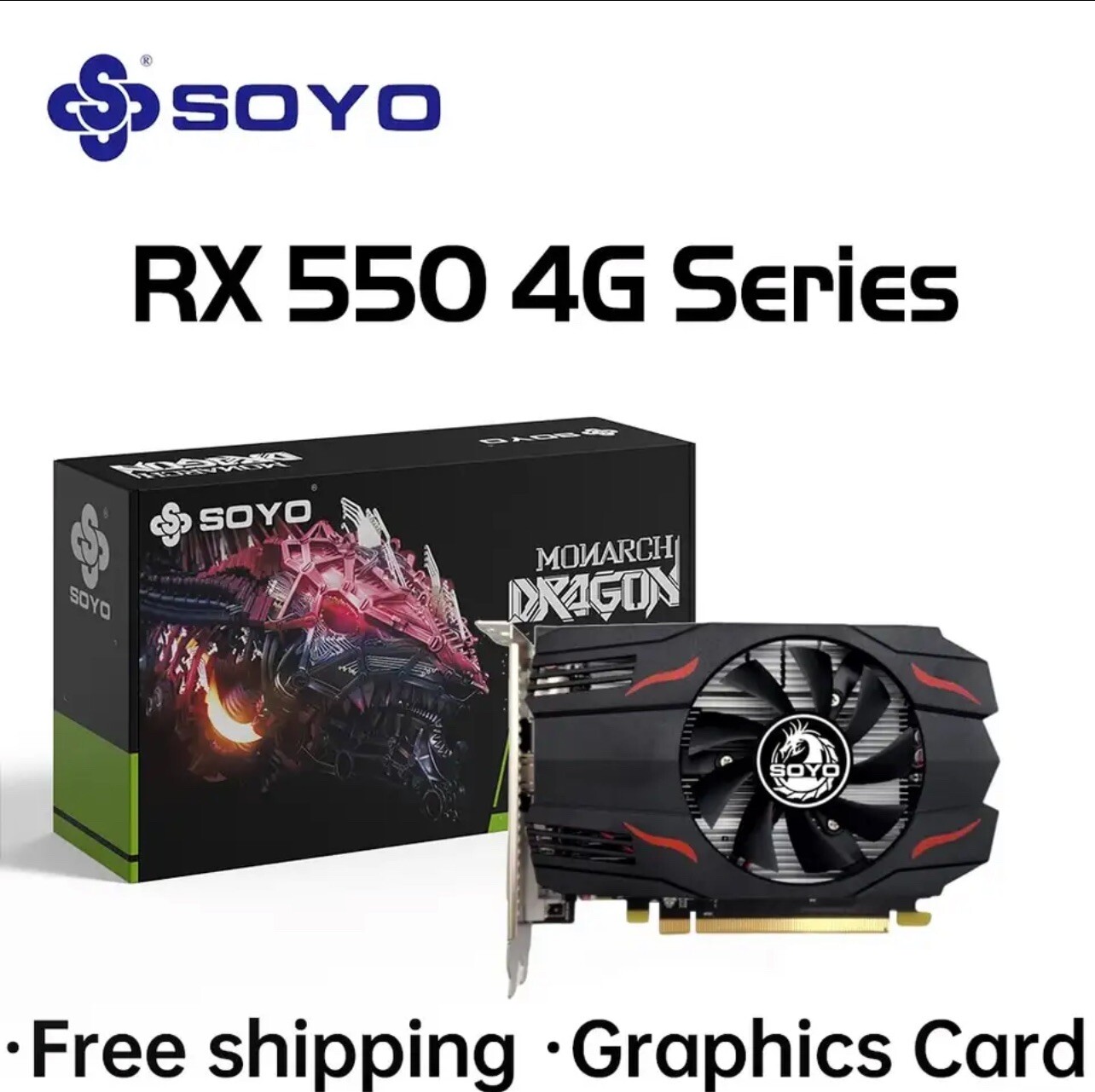SOYO Graphics Card AMD GPU Radeon RX 550 4G