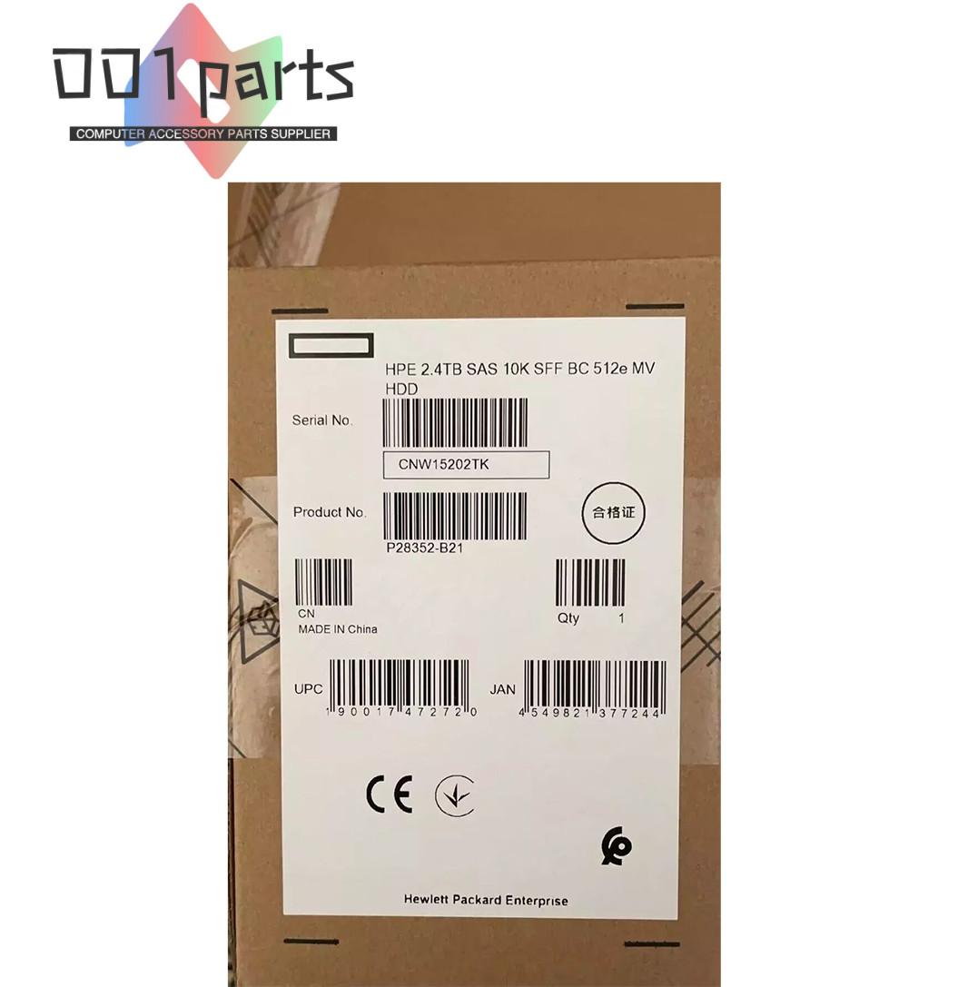 New HPE  P28352-B21 P30562-001 2.4TB SAS 12G 10K 2.5" SFF Gen10+ HDD Hard Drive