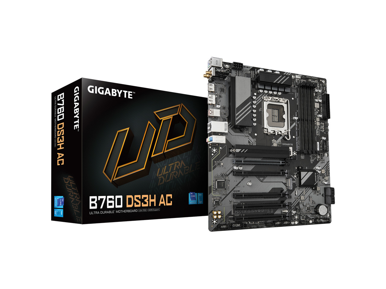 GIGABYTE B760 DS3H AC LGA 1700 Intel B760 ATX Motherboard with DDR5,  M.2, PCIe