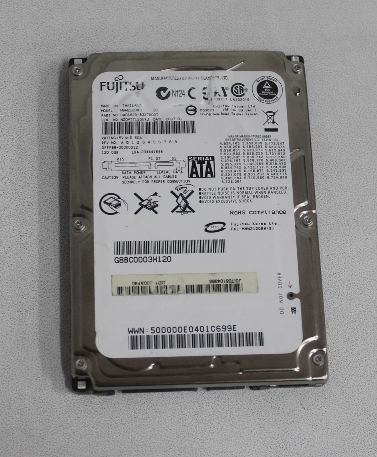 MHY2120BH Fujitsu 120 GB 5.4K 2.5 Sata Hard Drive "GRADE A"