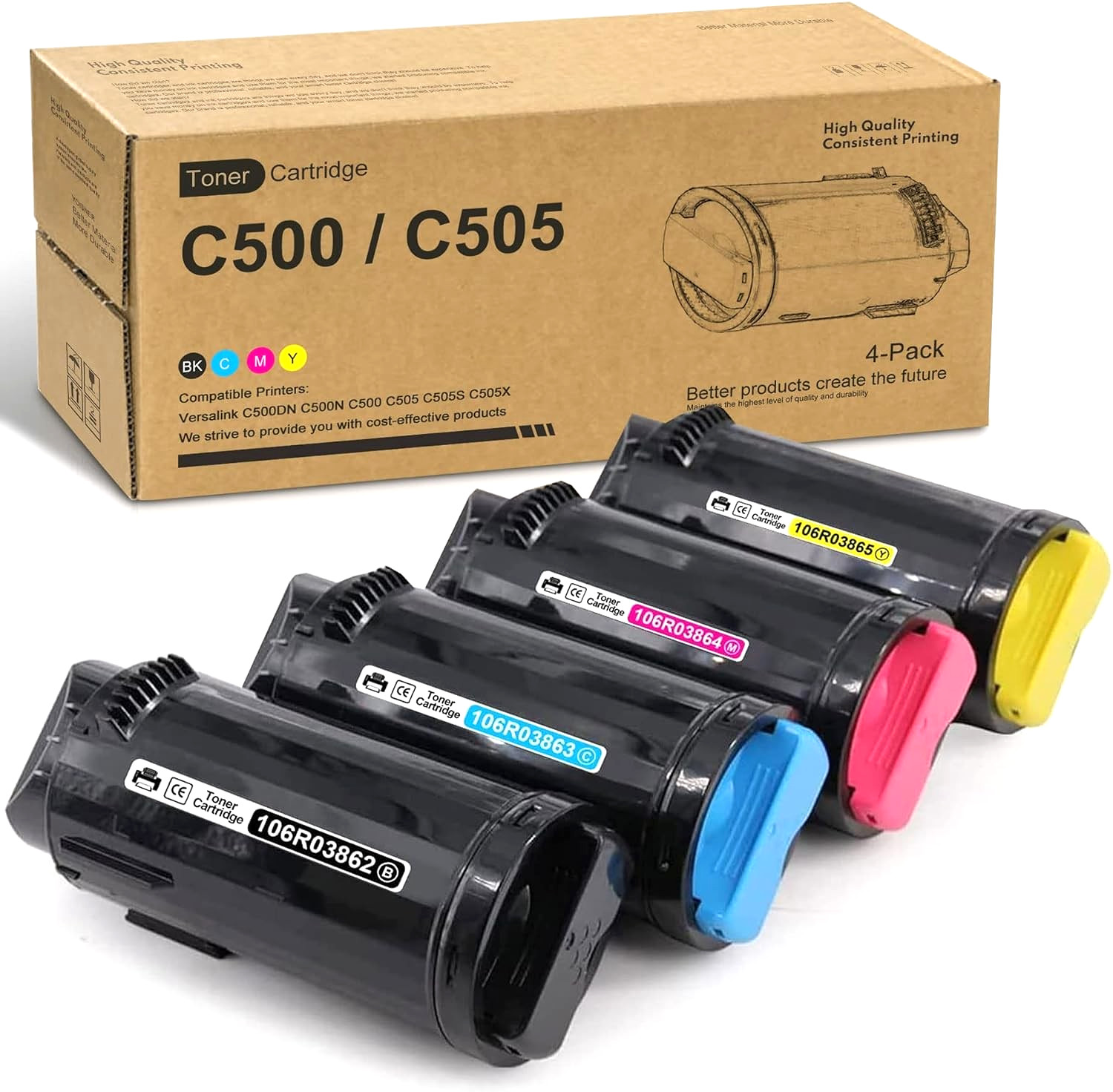 C500/C505 Toner Cartridge Replacement for Xerox VersaLink (106R03862–106R03865)