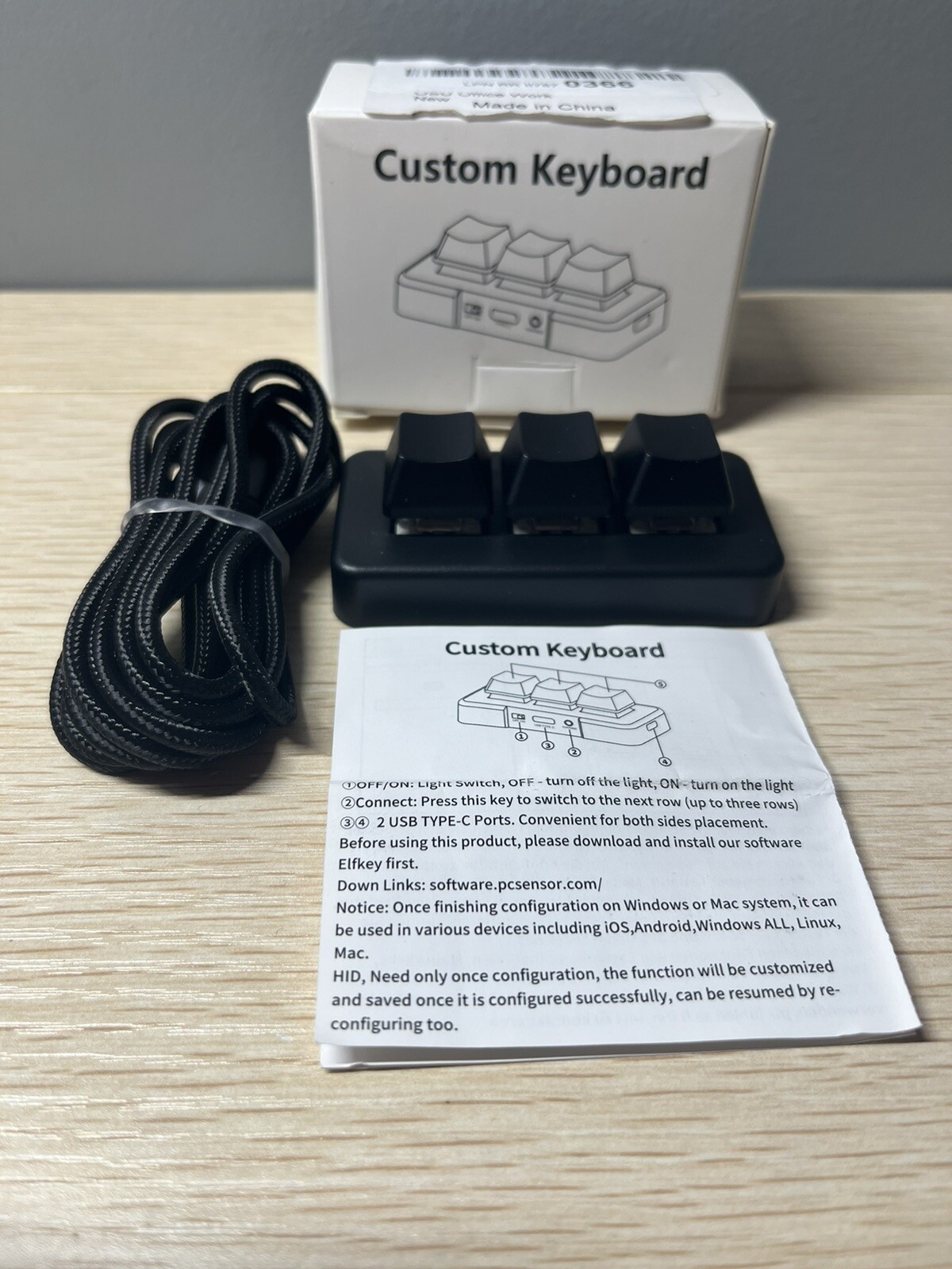 USB Mechanical Gaming Keyboard 3 Key Mini Keypad