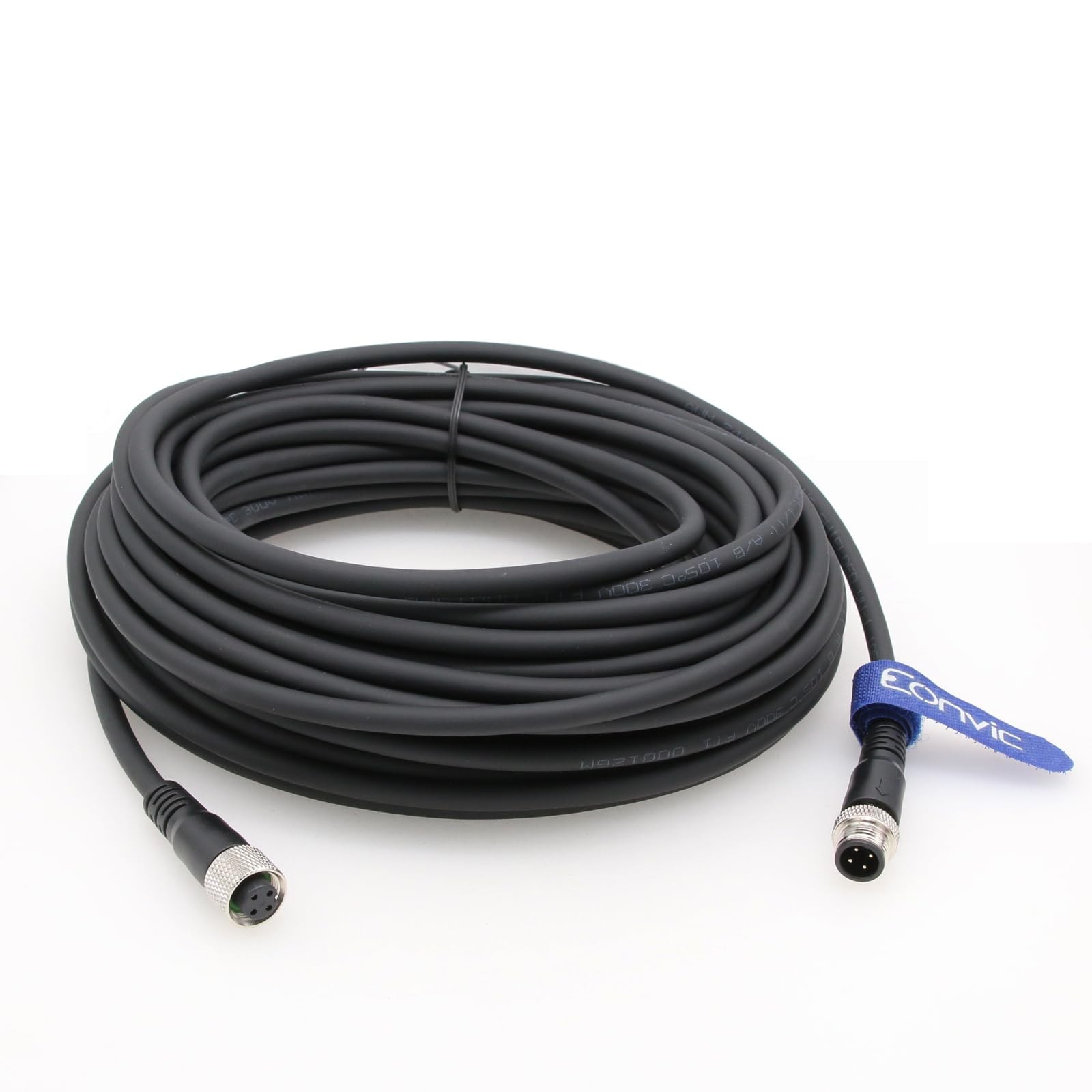 Eonvic Industrial M12 4 Pin Male to Female Sensor Cable A Code 50M, Black