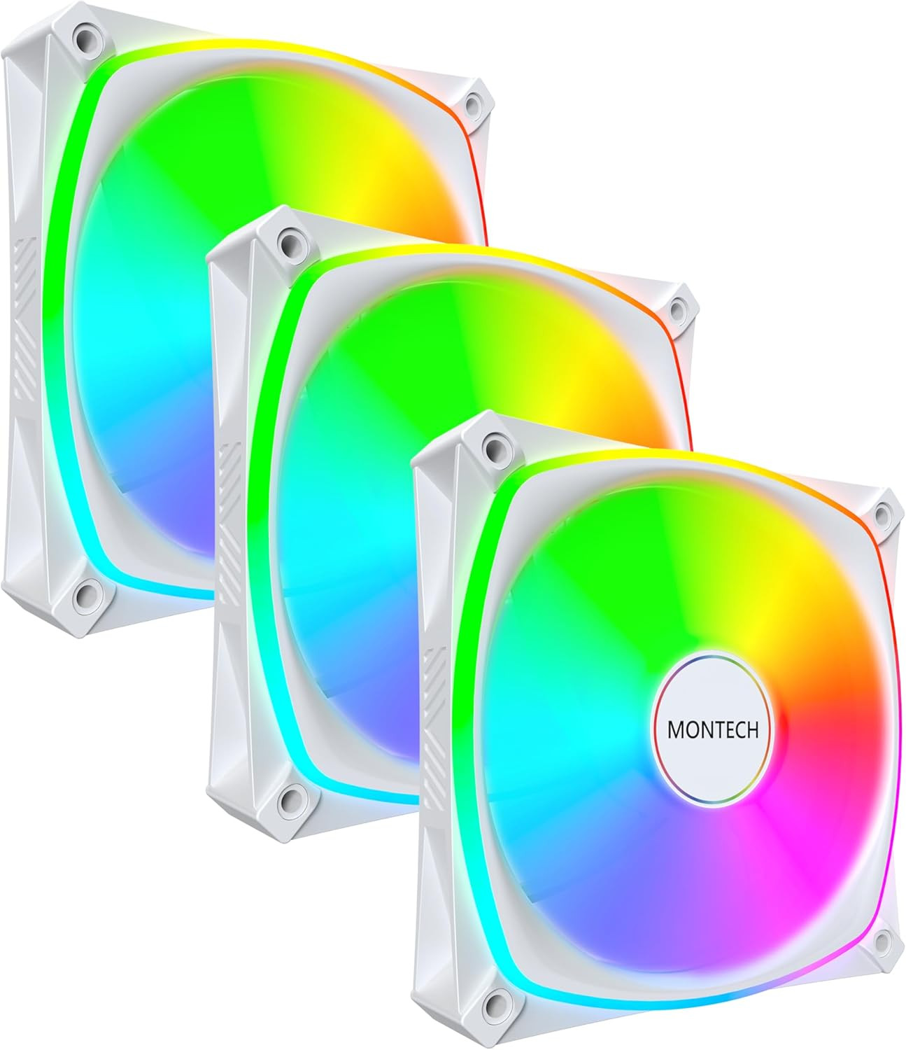 AX120 PRO ARGB PWM 120Mm Fan 3-Pack, High-End, 360° ARGB Lighting, Rifle Bearing