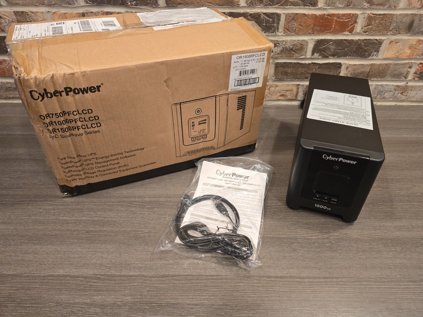 Cyberpower OR1500PFCLCD PFC Sinewave 1500VA 1050W 8-Outlet Line-Interactive UPS