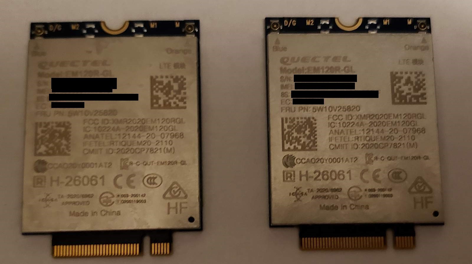 Lenovo ThinkPad X1 Carbon Yoga T14 Quectel EM120R-GL WWAN Module FRU 5W10V25820