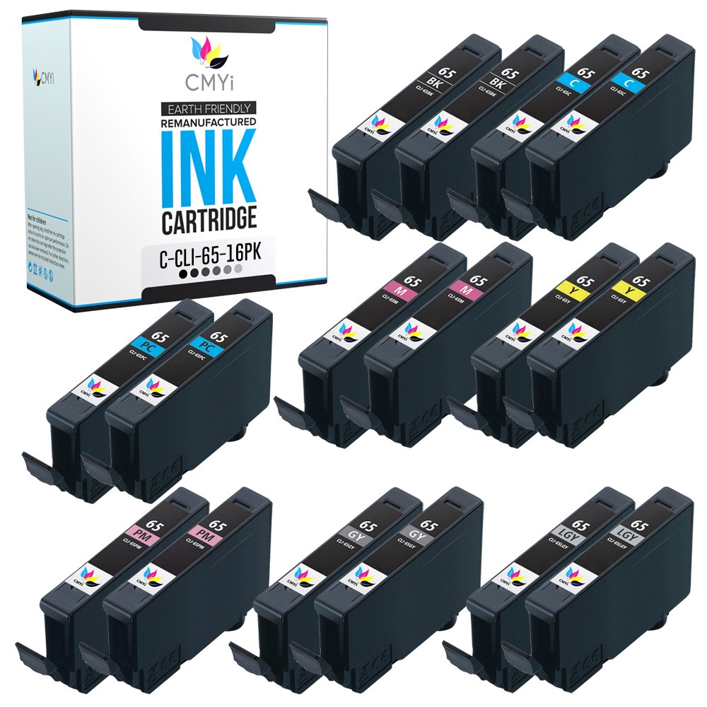 CMYi 16-Pack Compatible CLI-65 Multipack Ink Cartridges for Canon PIXMA PRO-200