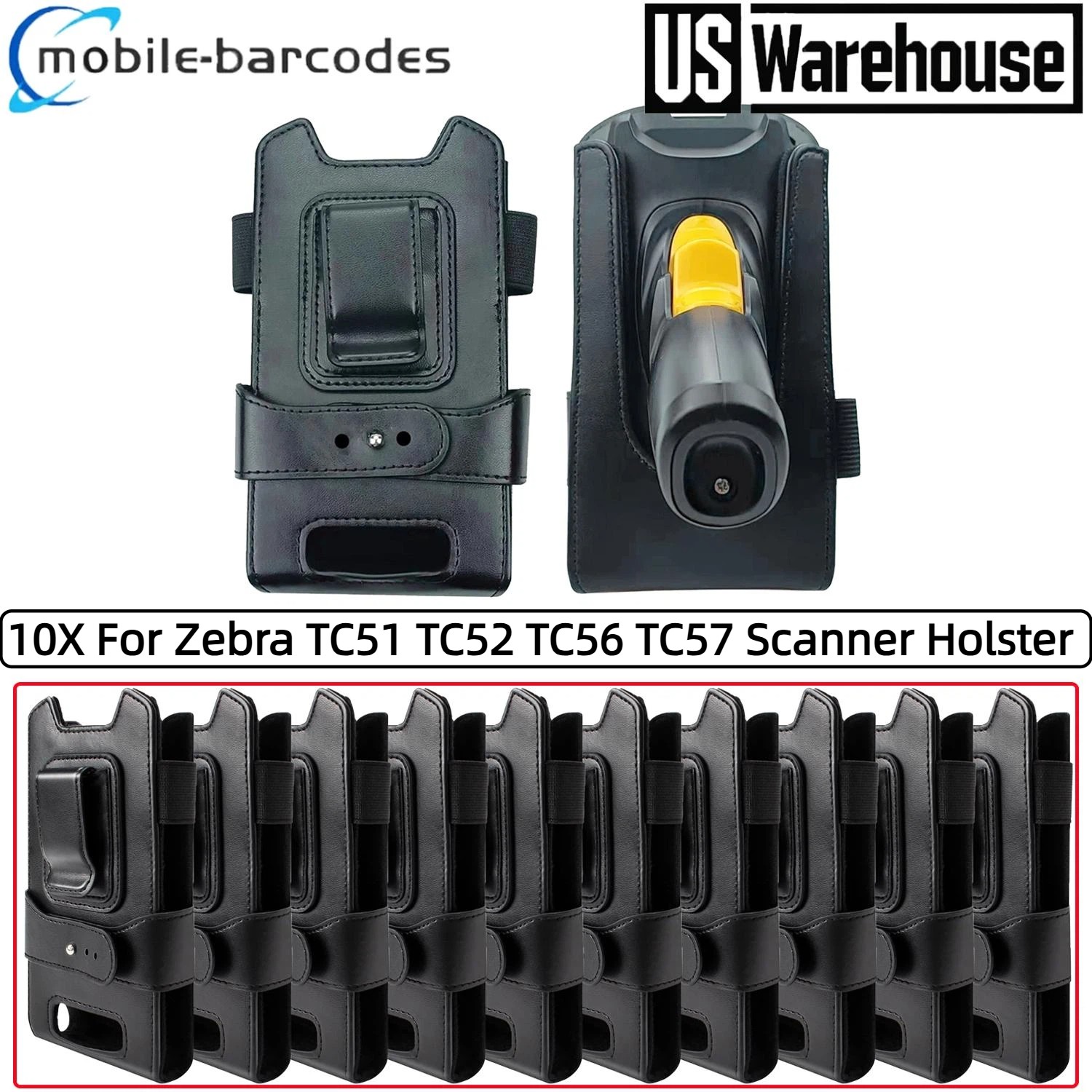10X For Zebra TC51 TC52 TC56 TC57 Scanner Holster W/ Belt Clip SG-TC51-HLSTR1-01