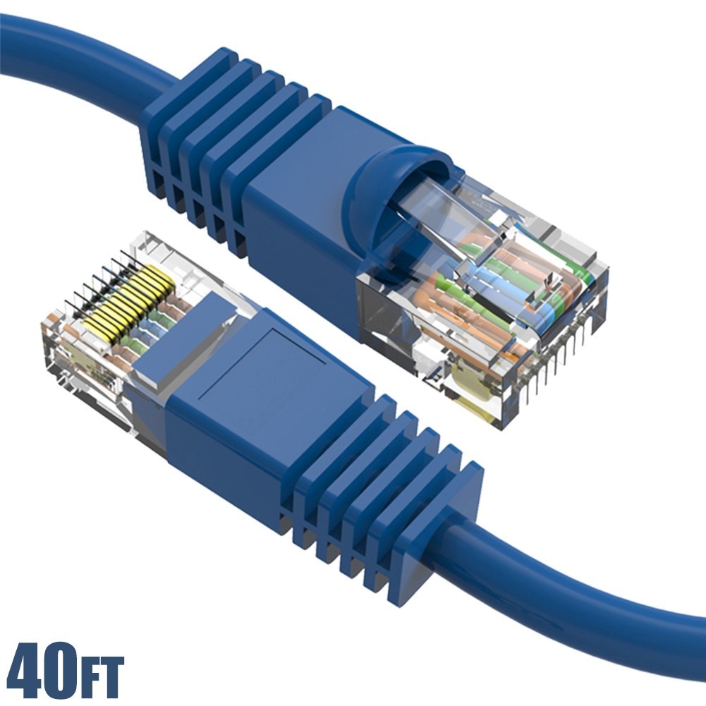 40FT CAT6 RJ45 Network LAN Ethernet UTP Patch Cable Copper Wire Snagless Blue
