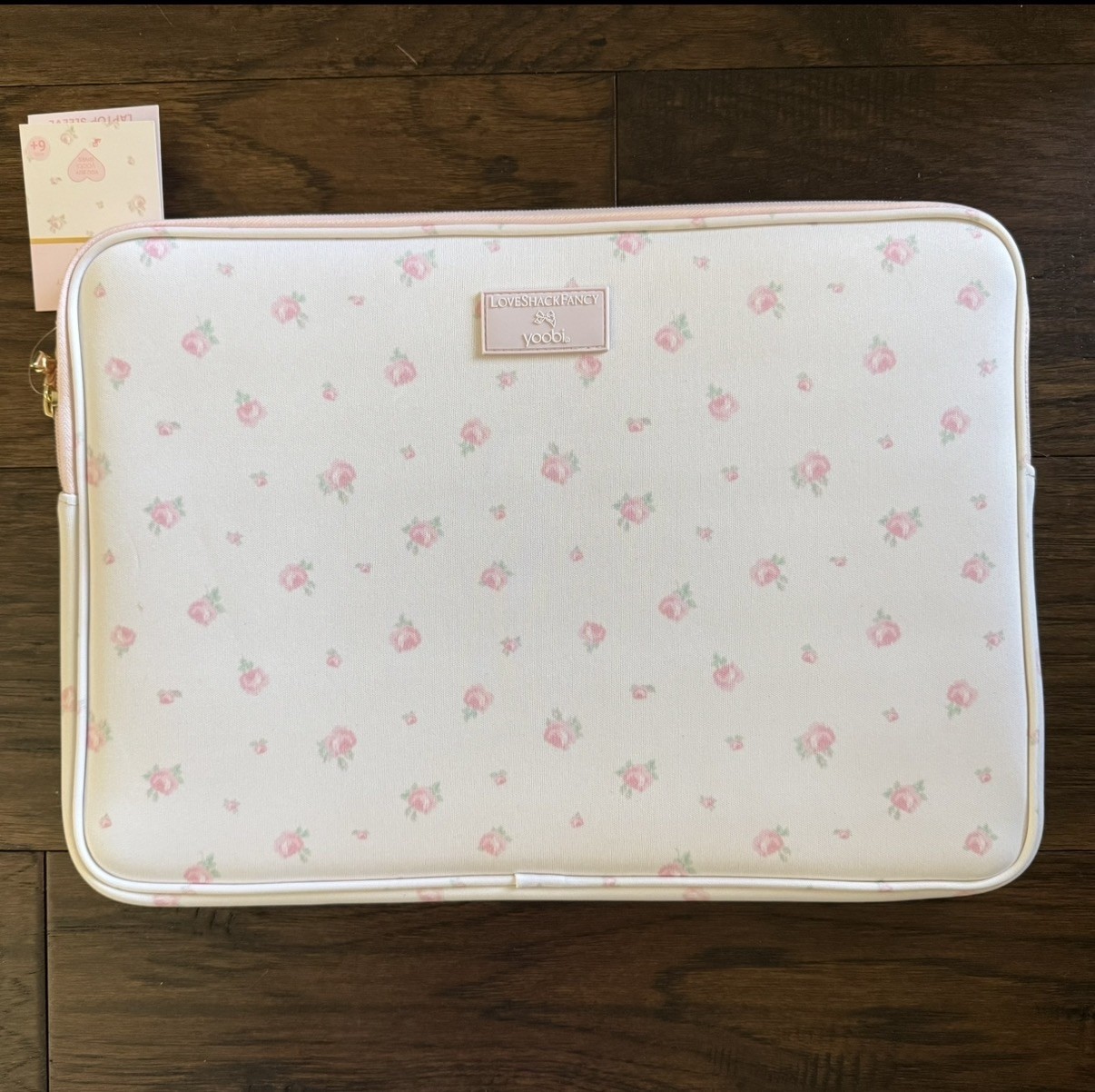 🎀 LoveShackFancy x Yoobi Pink Floral Laptop Sleeve Case Bag 15 Inch Zipper NWT