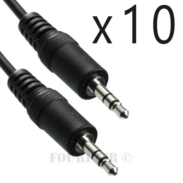 10 Pack Lot - 6ft 1/8" 3.5mm Audio Headphone Male Stereo Cable M/M MP3 Aux PC
