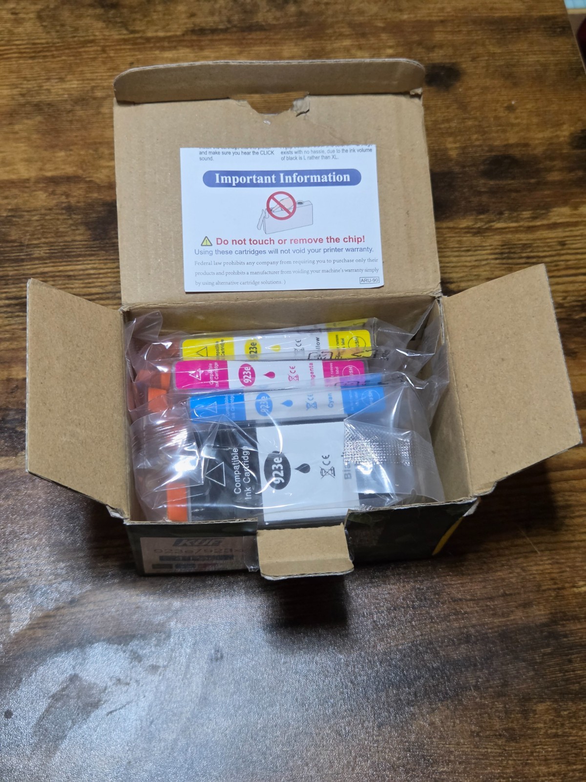 KUF 4 Pack 923e 923XL Ink Cartridges Replacement for HP 923e High Yield Set