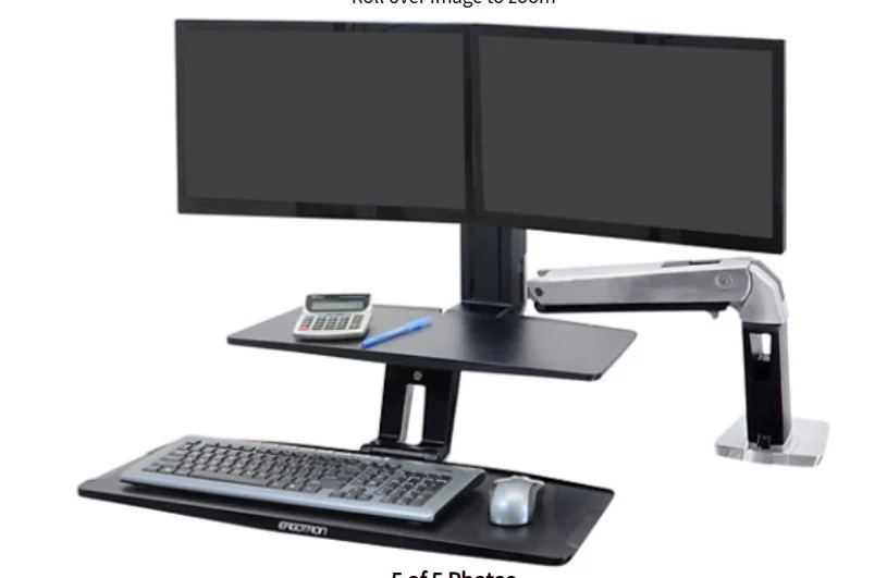 Ergotron WorkFit-A Dual Workstation with Suspended Keyboard for Tabletops
