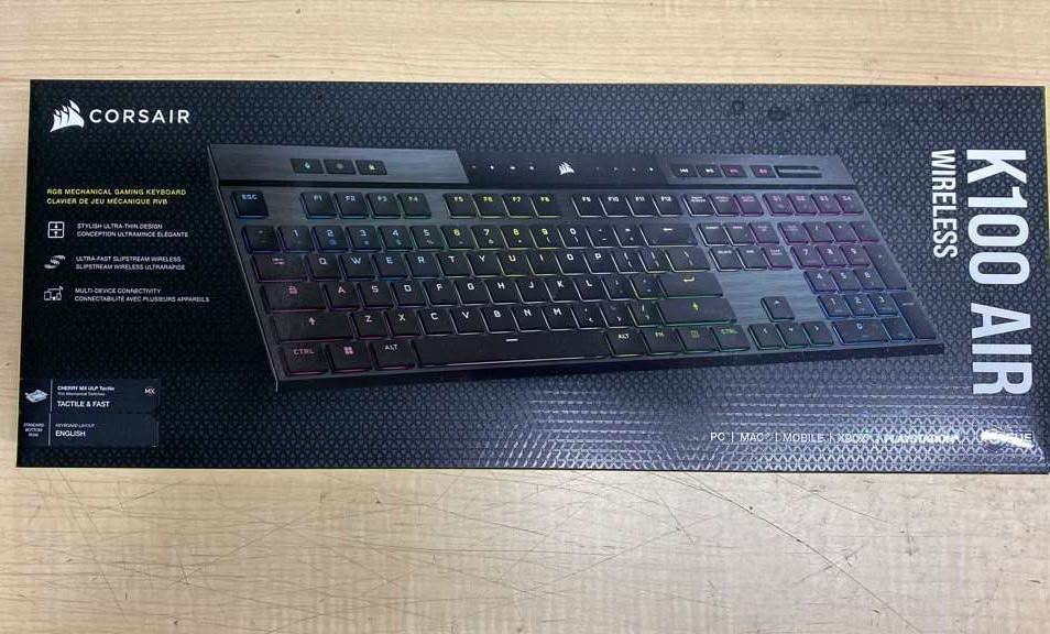 Corsair K100 AIR Wireless RGB Mechanical Gaming Keyboard - Ultra-Thin NIB