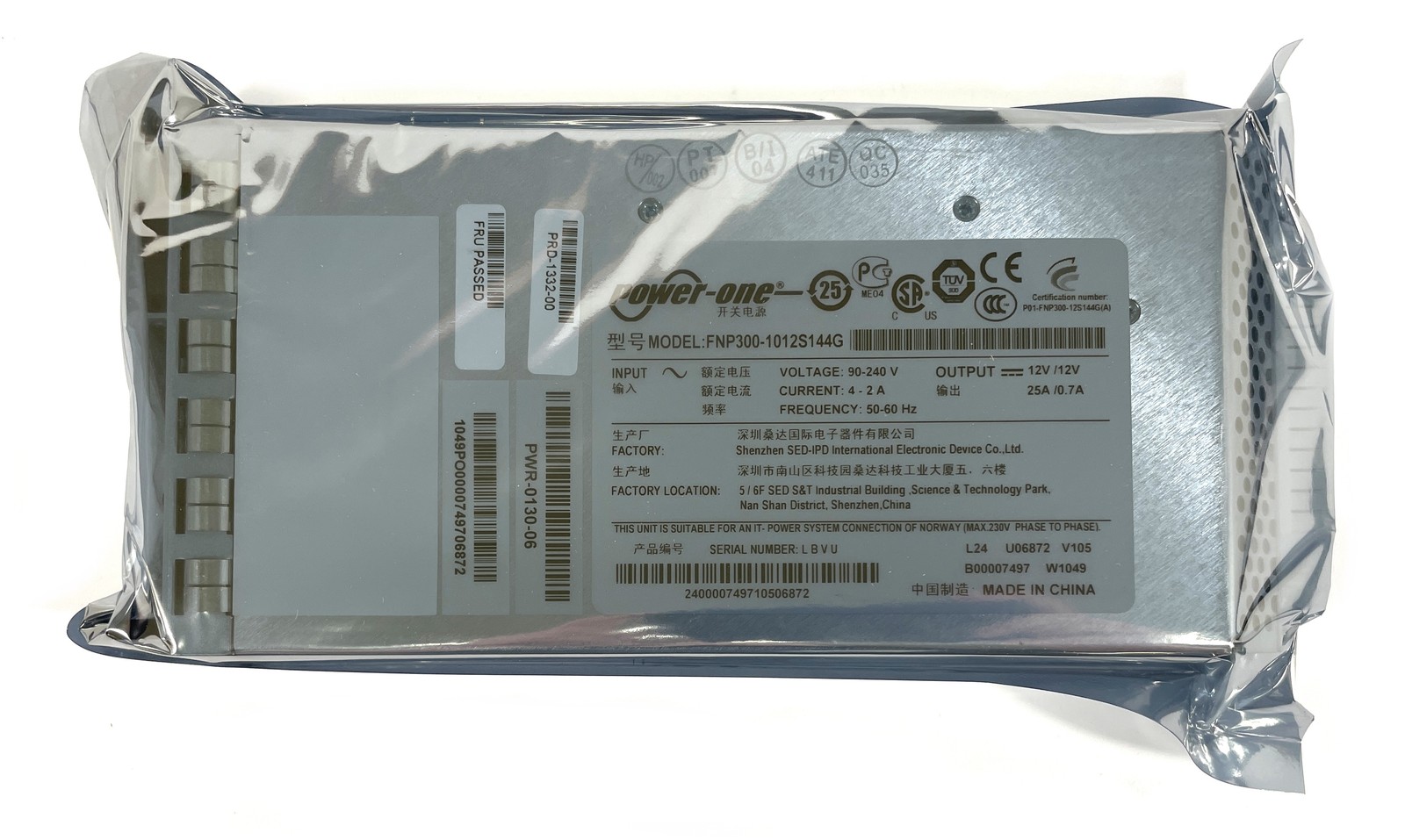 New Open Box Power-One FNP300-1012S144G 300W Power Supply PWR-0130-06