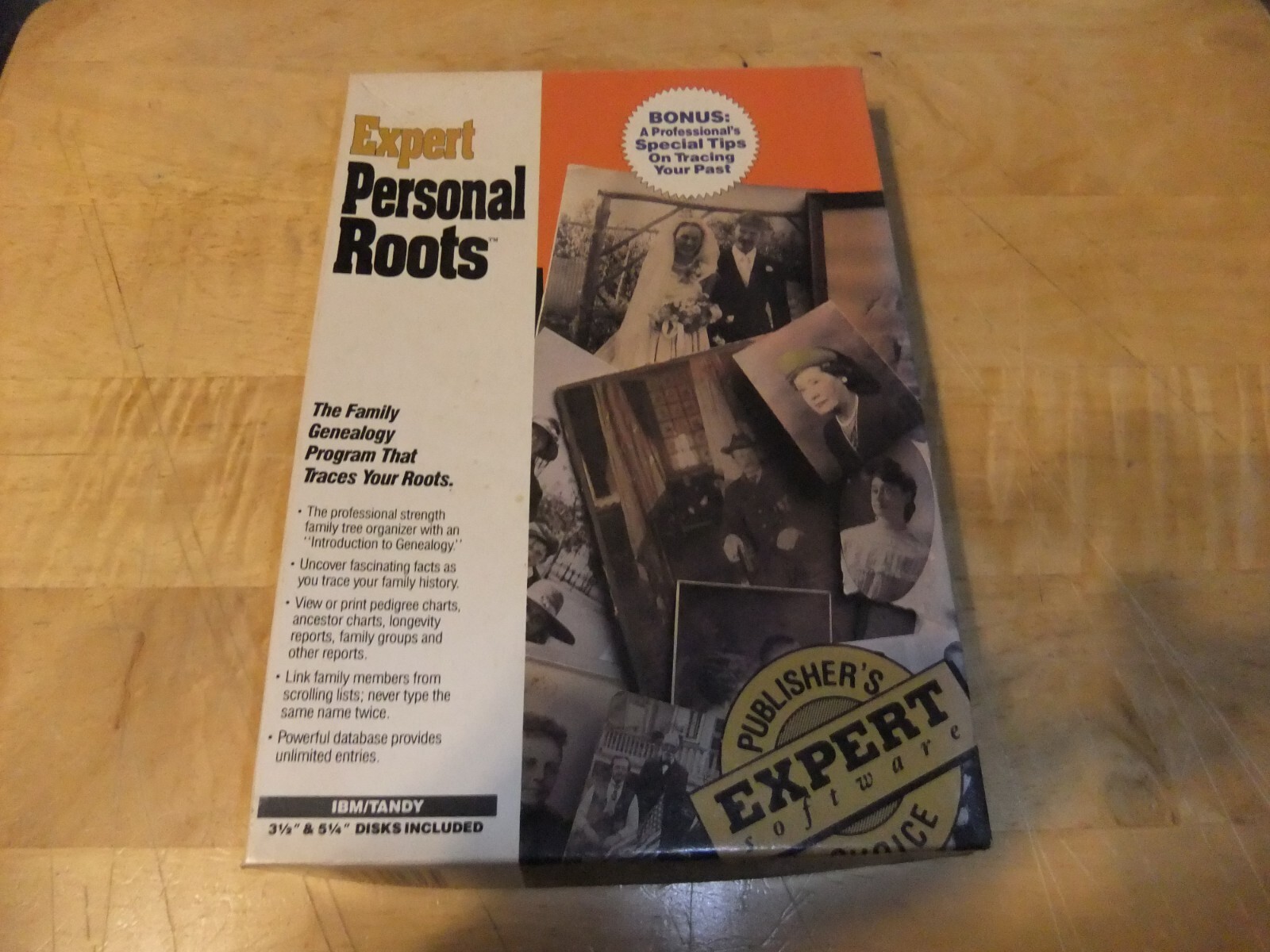 VTG 1991 EXPERT PERSONAL ROOTS PC COMPUTER SOFTWARE GAME IBM 3.5" 5.25" DISK BOX
