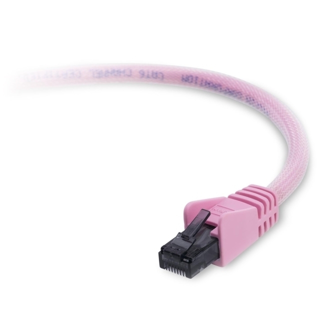 NEW Belkin F2CP002-10-PNKS 10' foot CAT6 Gaming Network Mesh CABLE PINK Snagless