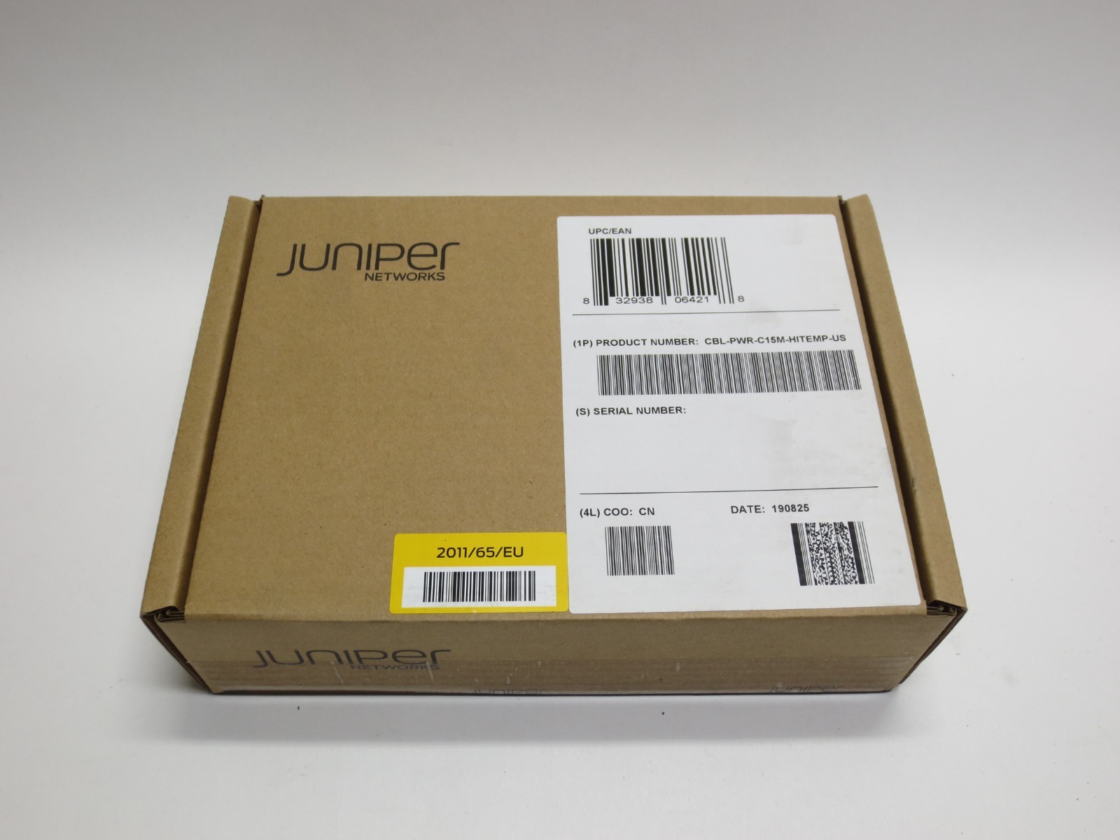 Juniper Networks CBL-PWR-C15M-HITEMP-US 8FT Power Cable - New Factory Sealed