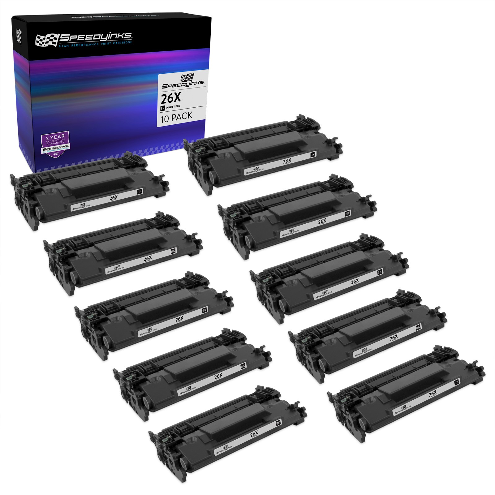 SPEEDYINKS 10PK Replacement HP 26X CF226X Black Toner LaserJet Pro M402d M426dw