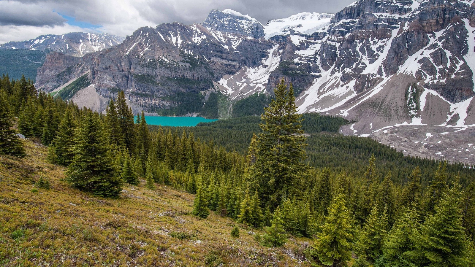 Landscape mountains lake banff national park moraine Custom Gaming Mat Desk