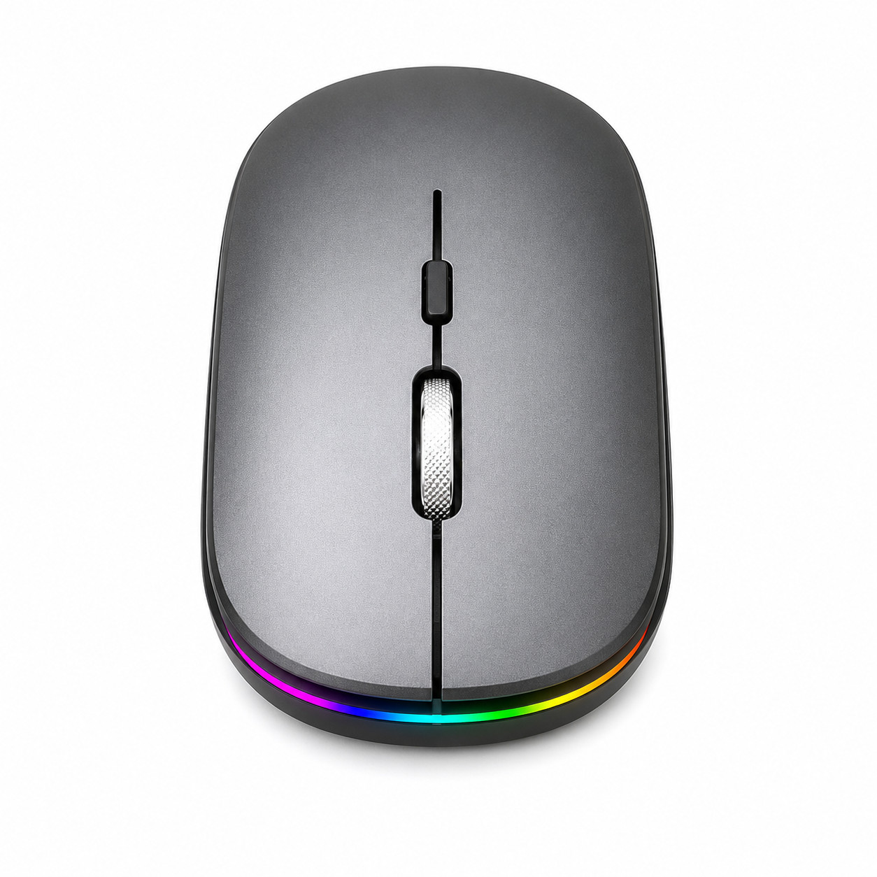 Lot of 2 WISFOX RGB Wireless Mouse Rechargeable Space Gray USB PC Laptop