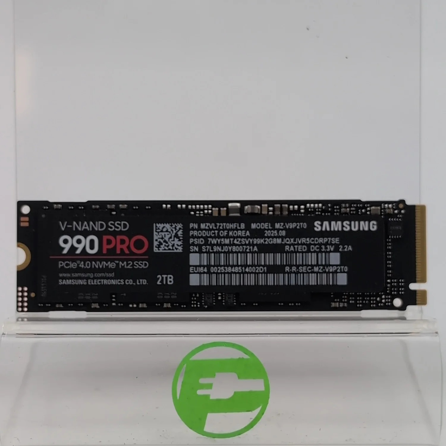 Samsung 2280mm 990 Pro 2TB M.2 NVMe Gen 4.0 x 4 SSD MZ-V9P2T0