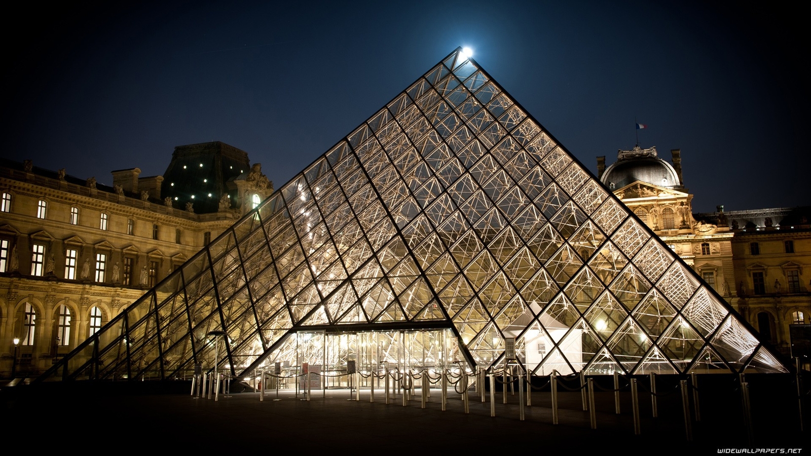 Landscape paris france louvre architecture museum night Custom Gaming Mat Desk
