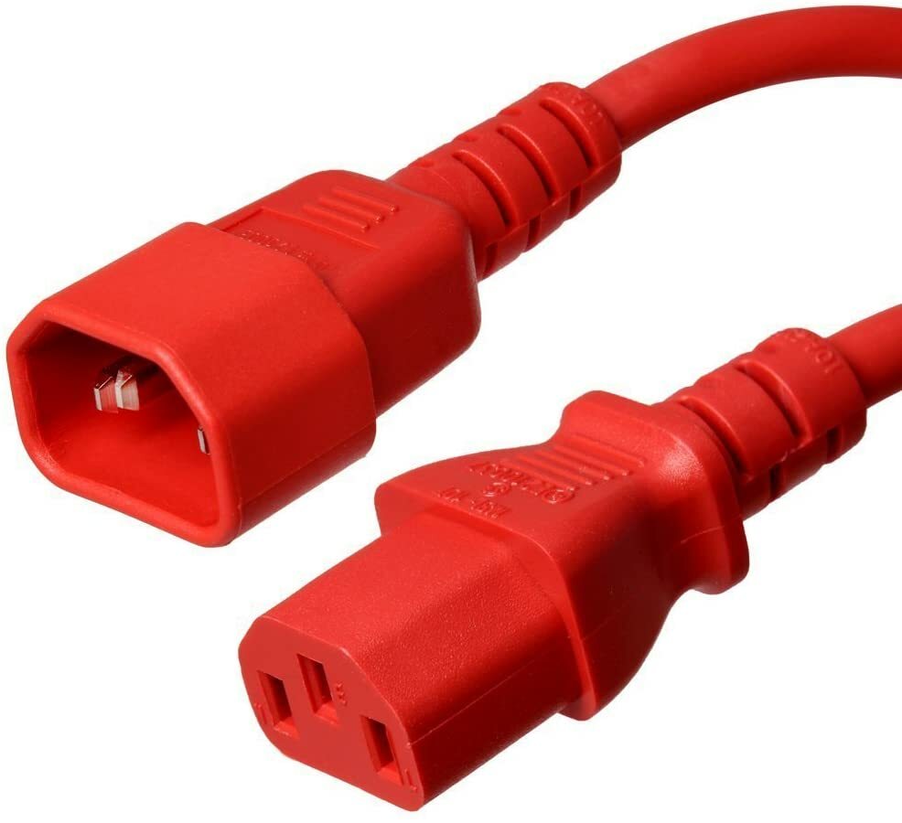 20 PACK LOT 5ft C14 - C13 Red Power Cord 18AWG 10A/1250W 125V 3-Prong 1.5M